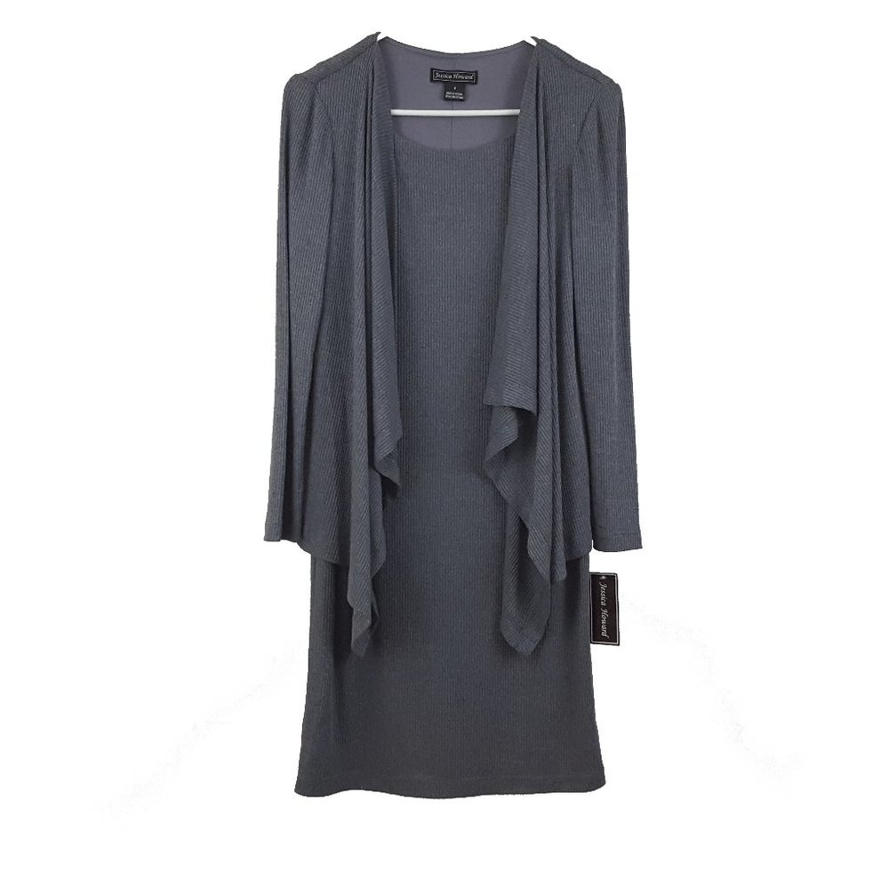 Jessica Howard Shift Shirt Dress Women's Size 6 Solid Gray